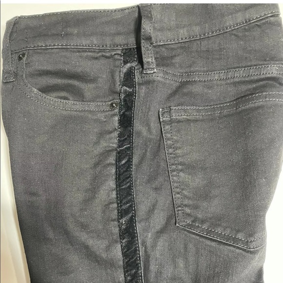 Pre Loved J Crew Toothpick Black With Velvet Stripe K3385 28 Petite Stretch Cttn - Picture 6 of 8